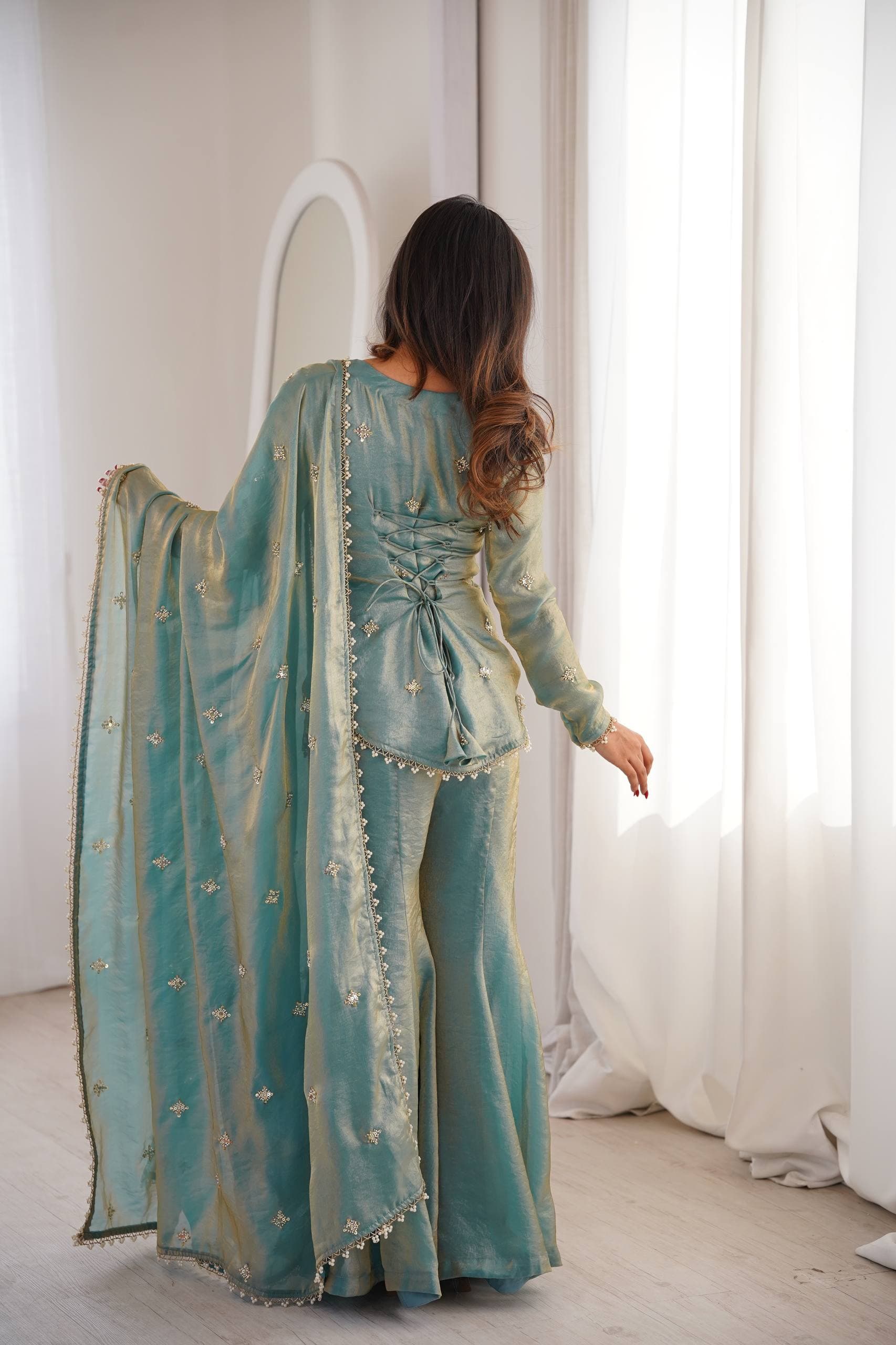 Mehrunisa Sea Green Royal Set thumbnail 3