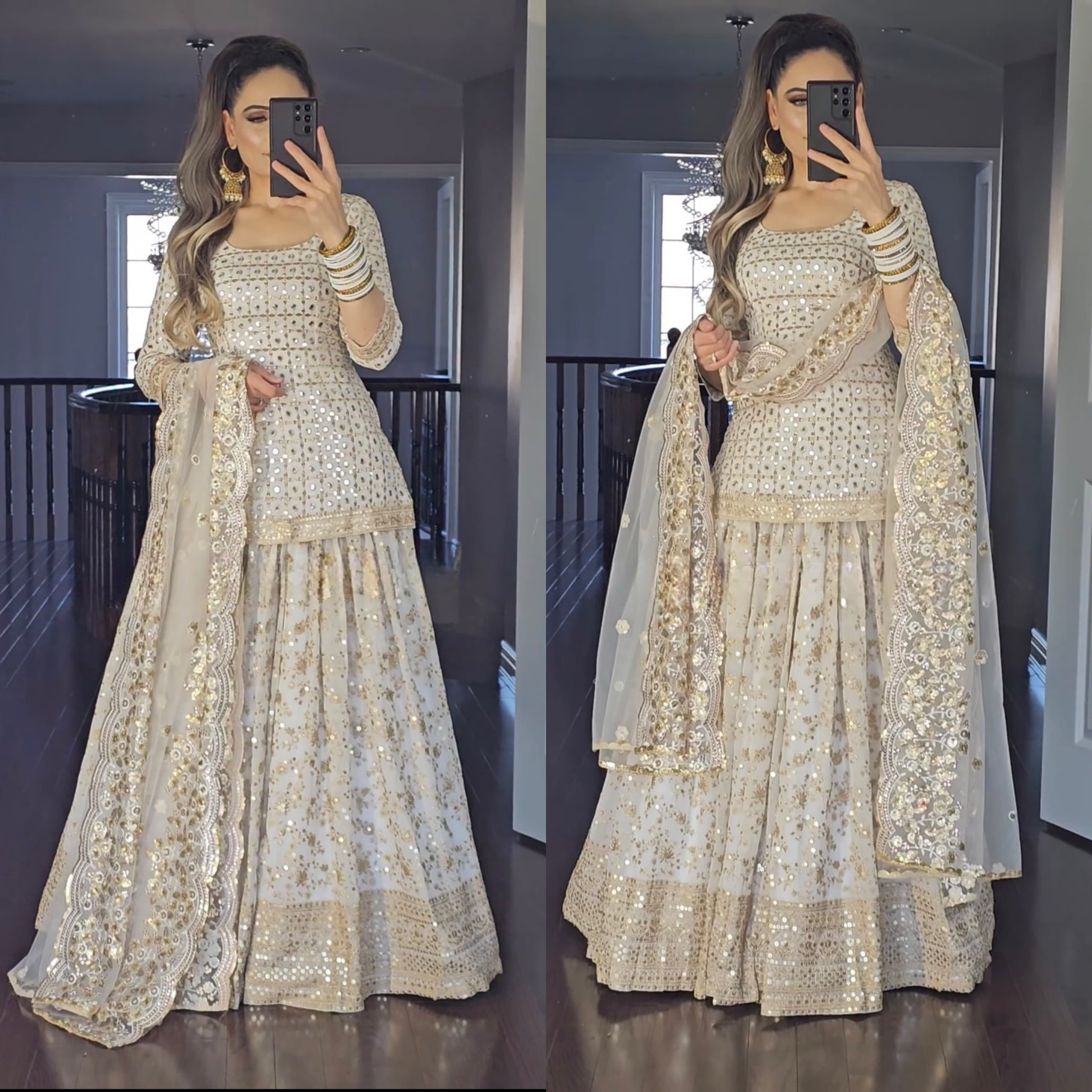New Designer Party Wear Look Top , Lengha  And Dupatta