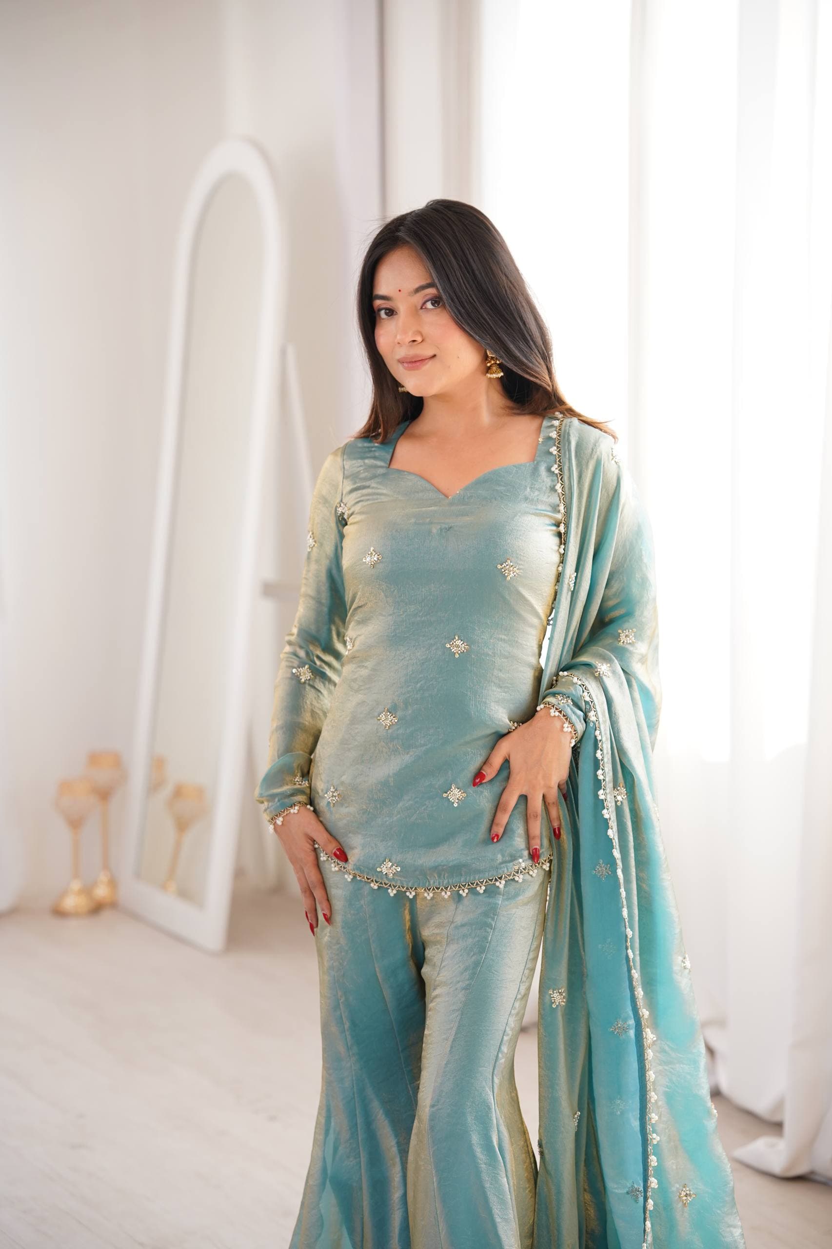 Mehrunisa Sea Green Royal Set thumbnail 7