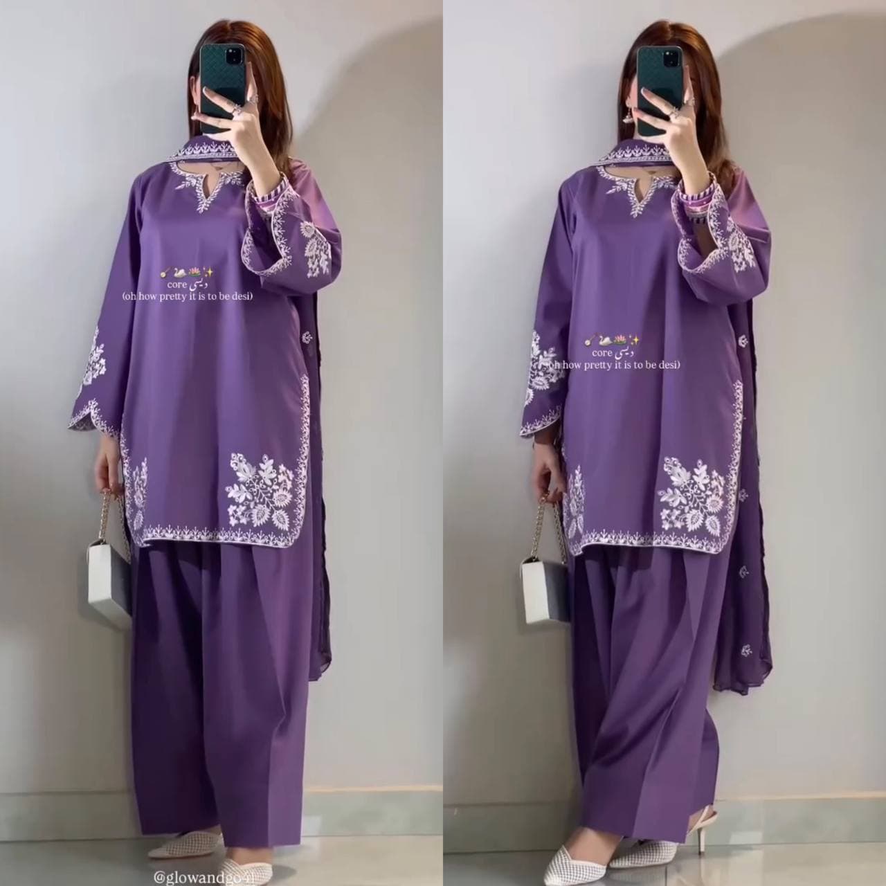 Graceful in purple, redefining elegance with modern ethnic charm thumbnail 2