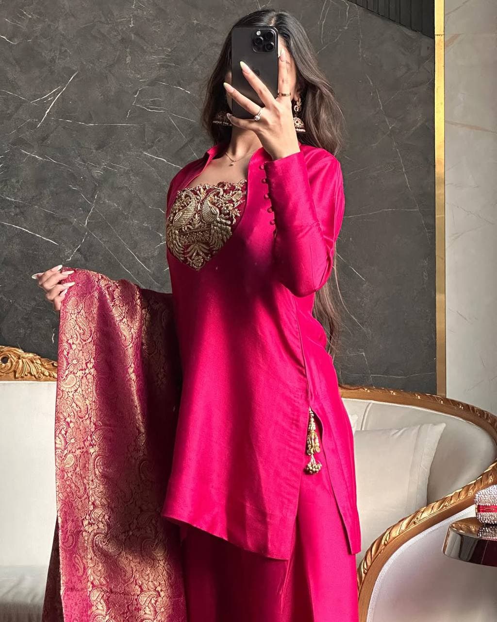 A Vision of Confidence in a Stylish Pink Suit thumbnail 4