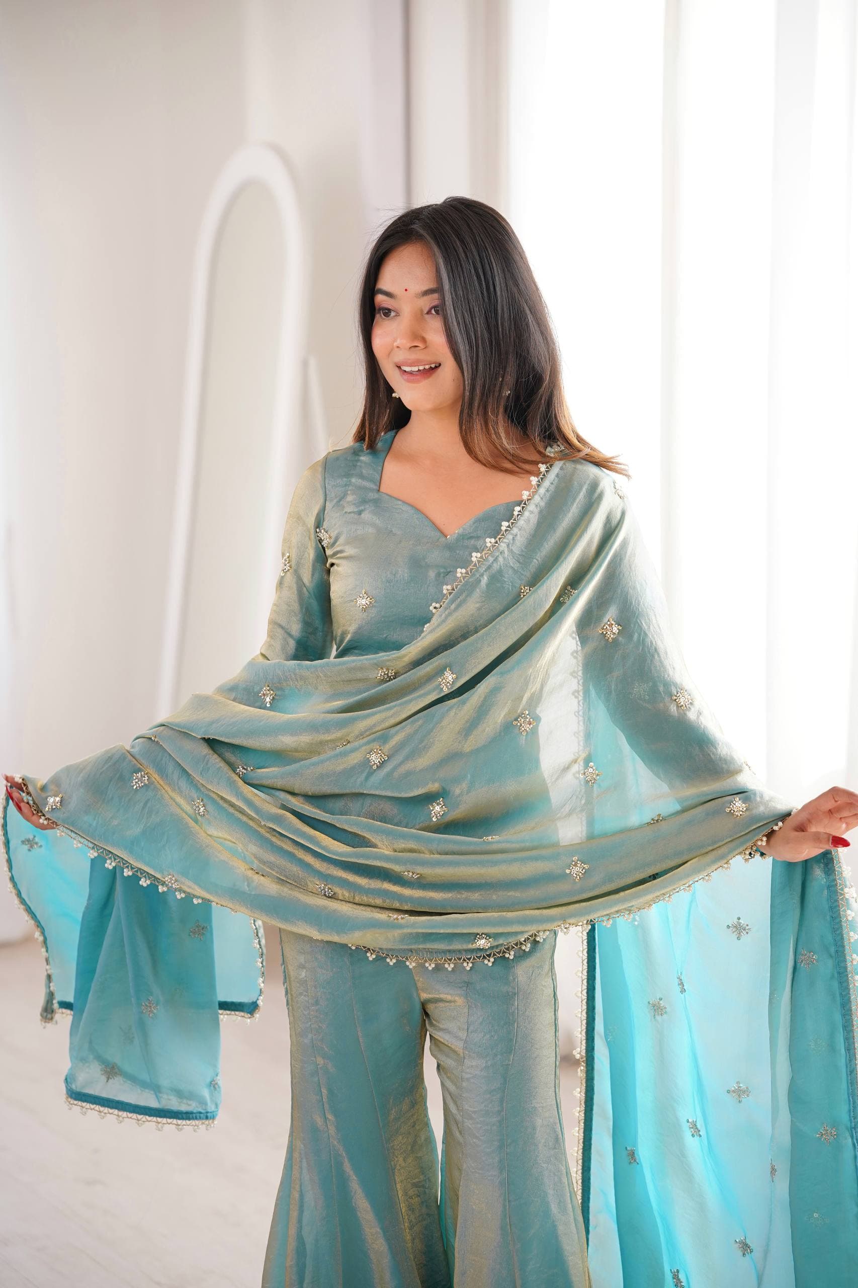 Mehrunisa Sea Green Royal Set thumbnail 9