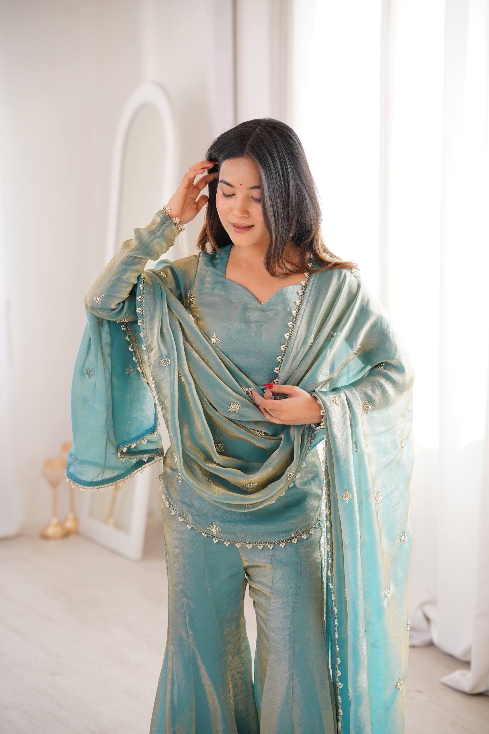 Mehrunisa Sea Green Royal Set thumbnail 6