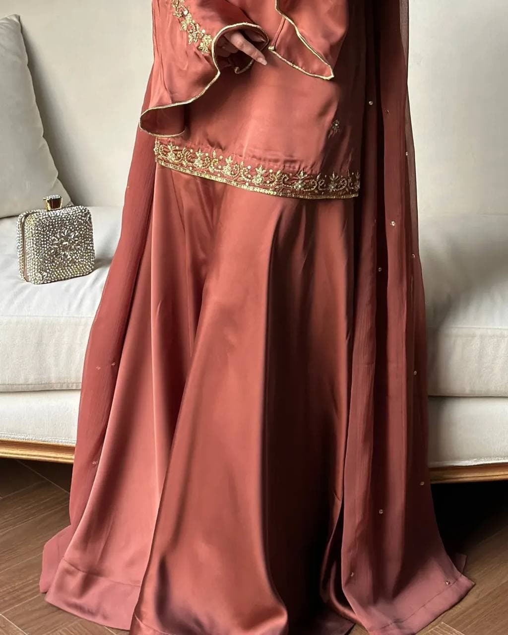 Luxury Wedding Wear Handwork Kurti & Sharara Set thumbnail 6