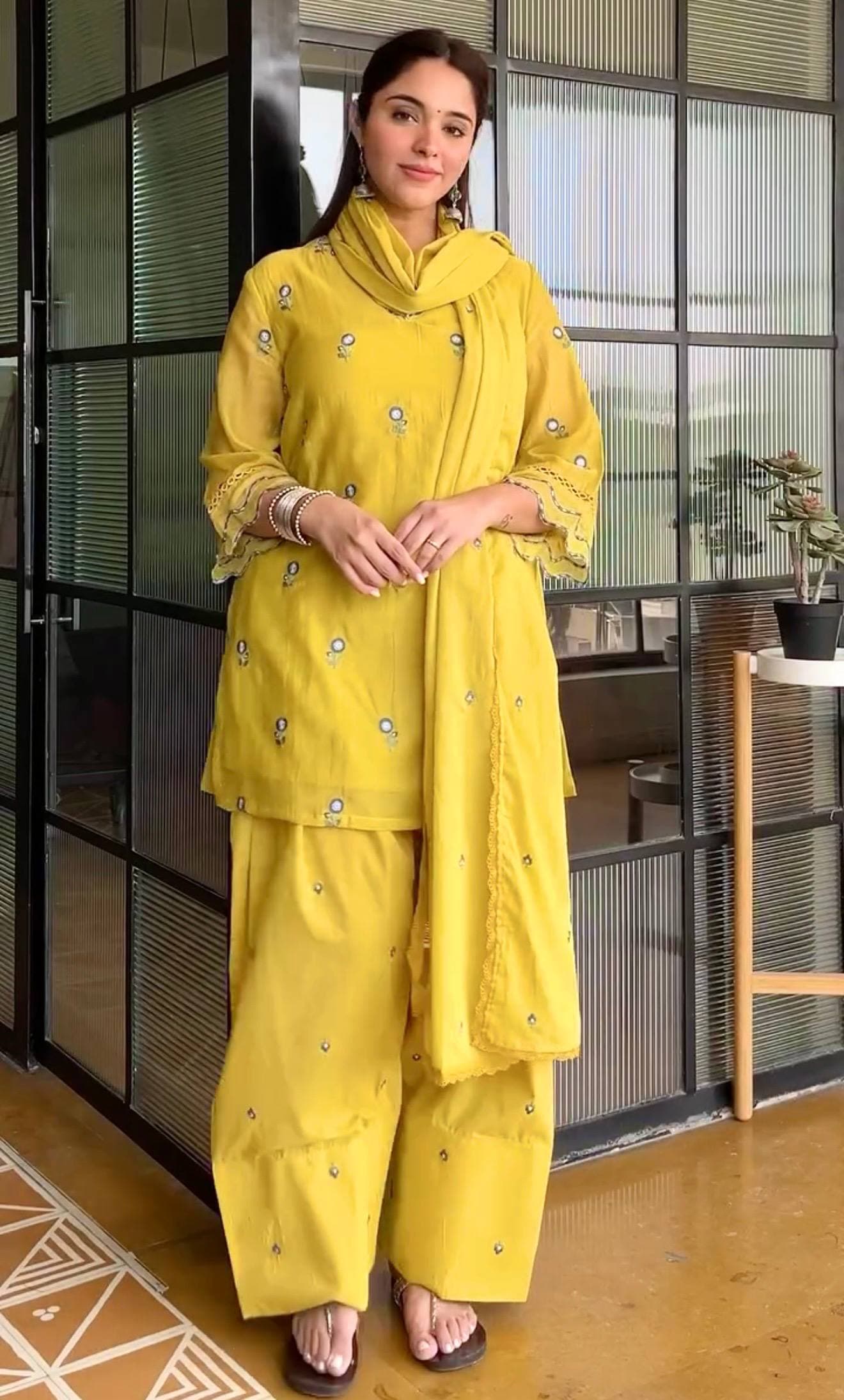 Mustard Yellow  Premium Straight Kurta with Palazzo & Dupatta Suit Set for Women