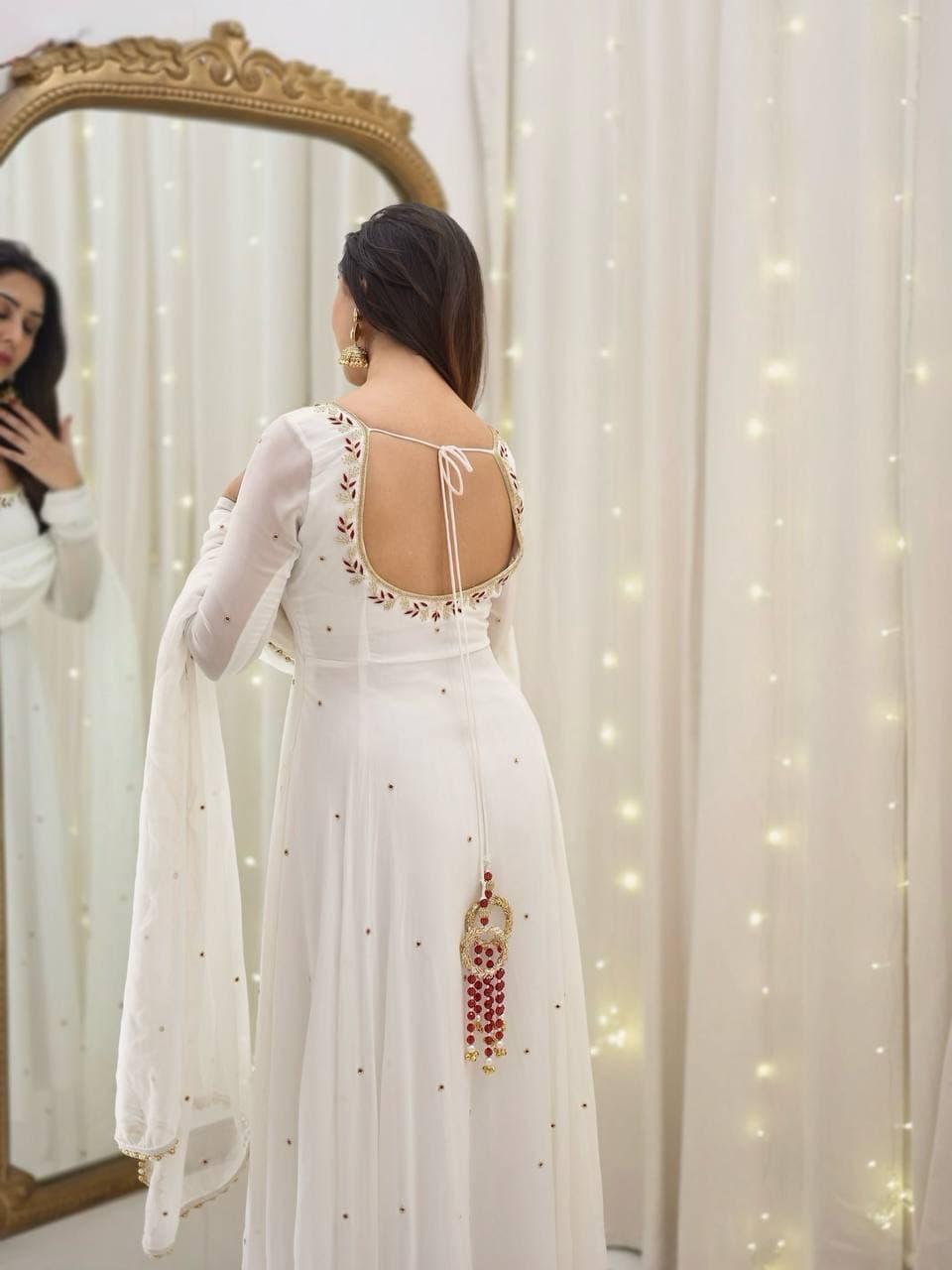 The Enchantment of a White Anarkali Dress thumbnail 4