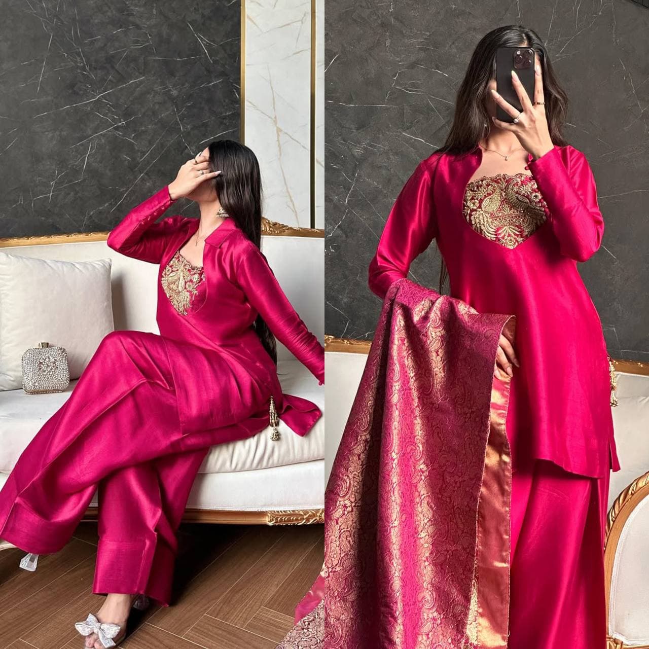 A Vision of Confidence in a Stylish Pink Suit thumbnail 3