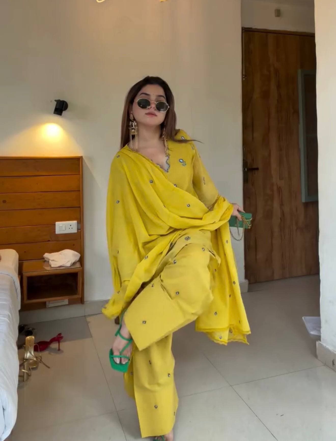 Mustard Yellow  Premium Straight Kurta with Palazzo & Dupatta Suit Set for Women thumbnail 5