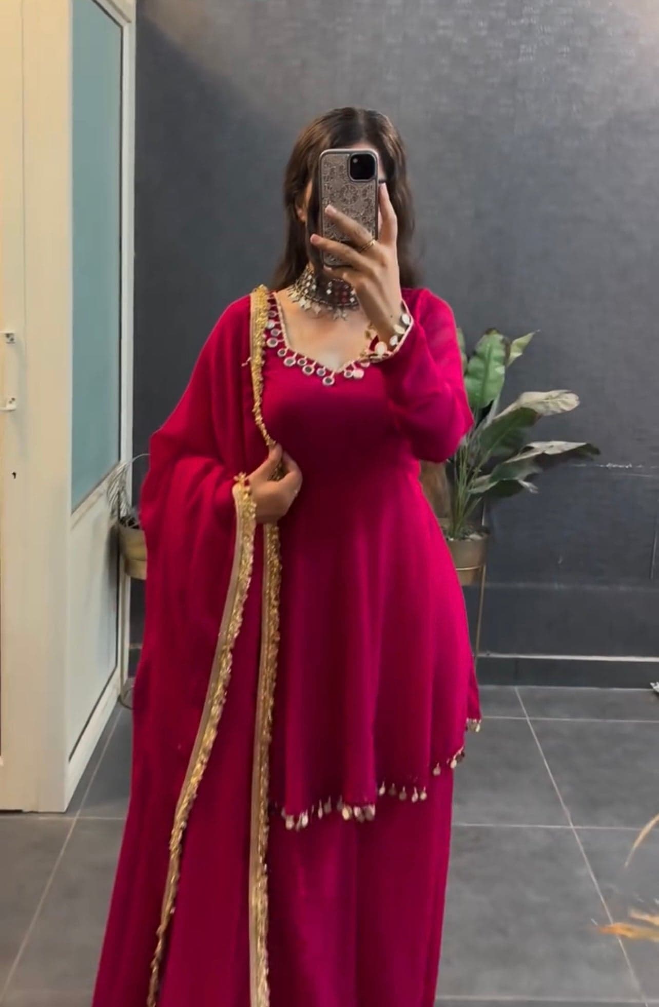 "Pink Grace: A Flowy Anarkali with Minimalist Charm" thumbnail 2